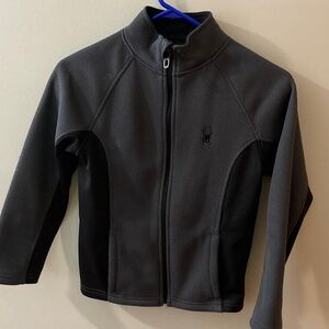 Spyder kids small 8 Charcoal and Black Full-Zip Jacket